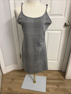 Rue21 Black & White Plaid Slip Mini Dress